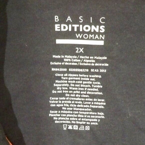 Basic Editions Woman, Rose, Dark Blue Zip Up, 2X - Picture 6 of 6